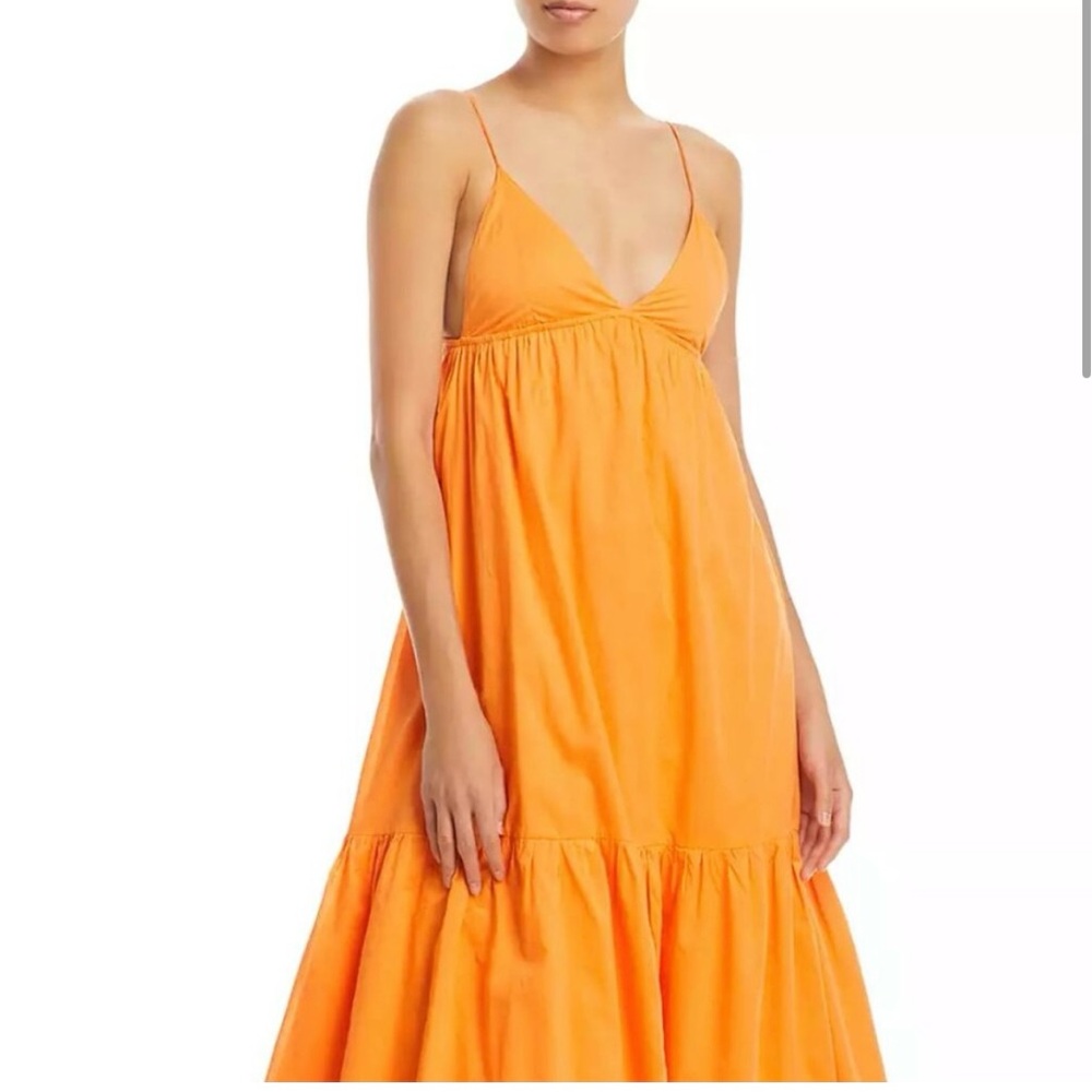 Faithfull the Brand Orange Ruffled Sundress